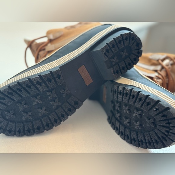 Totes Quilted Lace-Up Winter Boots Brown Black Duck Boot Style - Picture 4 of 4